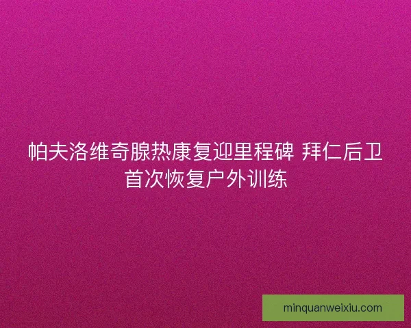 帕夫洛维奇腺热康复迎里程碑 拜仁后卫首次恢复户外训练